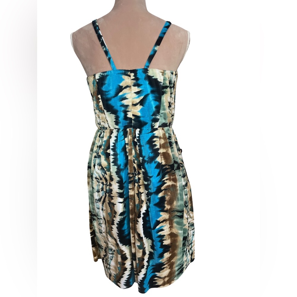 Trina Turk Blue and Brown Patterned Mini Dress - Picture 4 of 10